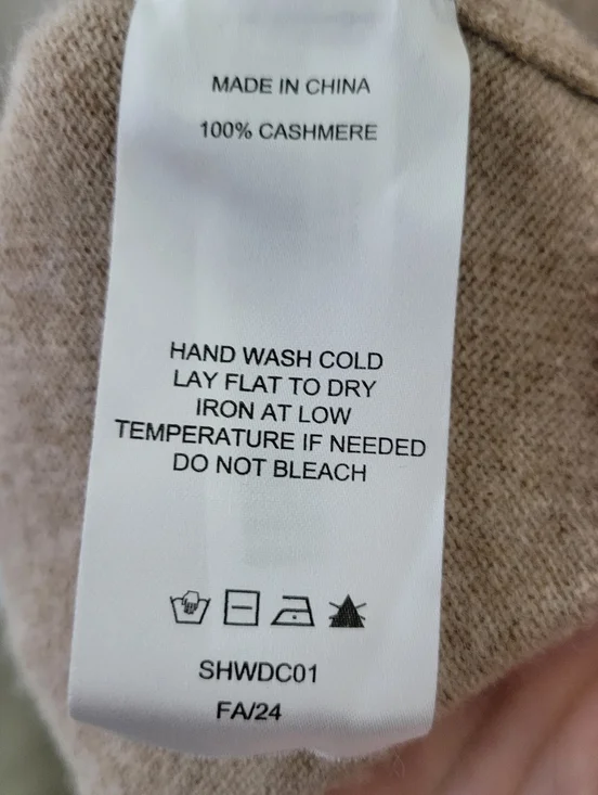 Quince Women's Mongolian 100% Cashmere V Neck Sweater Tan Oatmeal, Size S - Picture 4 of 5